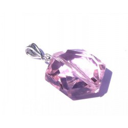 Hexagon Pink Andara Crystal Pendant